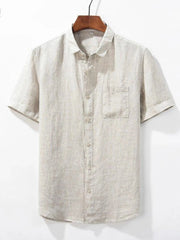 Men's Plus Size Short Sleeve Button-Up Shirt White / M