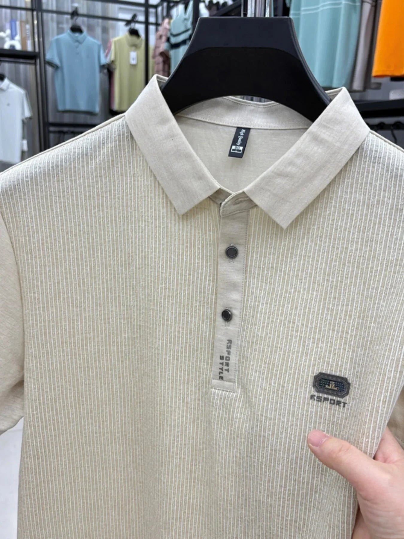 Men's Plus Size Short Sleeve Textured Polo