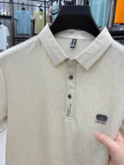 Men's Plus Size Short Sleeve Textured Polo