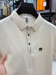 Men's Plus Size Short Sleeve Textured Polo