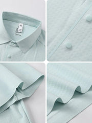 Men's Plus Size Short Sleeve Textured Polo