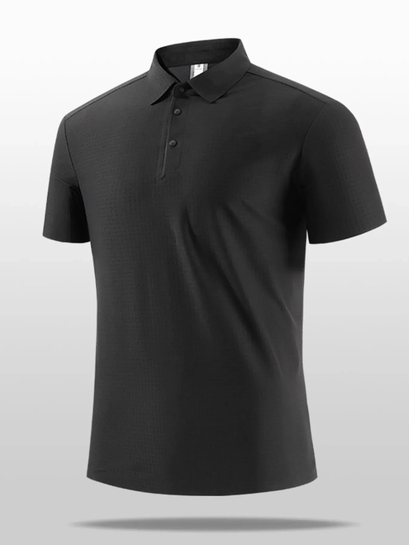 Men's Plus Size Short Sleeve Textured Polo Black / M