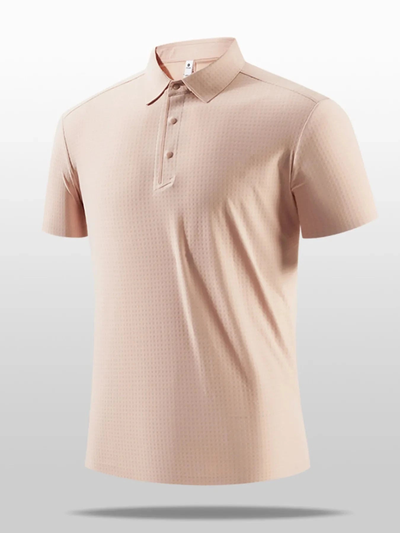 Men's Plus Size Short Sleeve Textured Polo Pale Blush / M