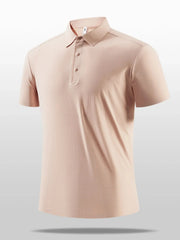 Men's Plus Size Short Sleeve Textured Polo Pale Blush / M