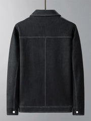 Men's Plus Size Snap Down Long Sleeve Jacket