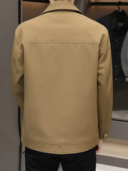 Men's Plus Size Snap Down Long Sleeve Jacket