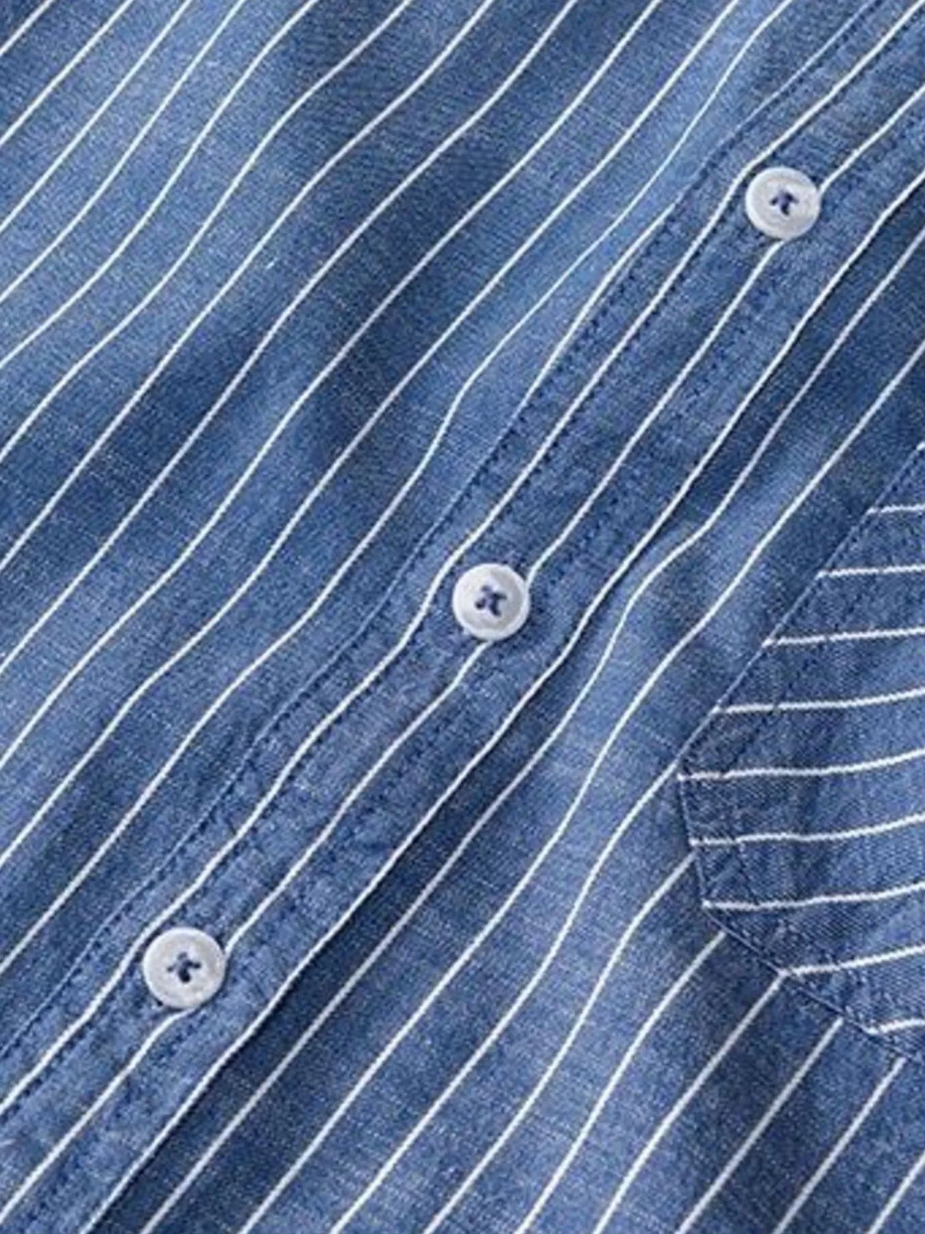 Men's Plus Size Striped Button Up Long Sleeve Shirt