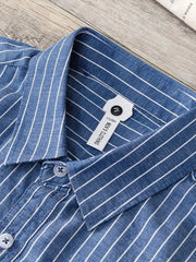 Men's Plus Size Striped Button Up Long Sleeve Shirt