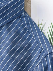 Men's Plus Size Striped Button Up Long Sleeve Shirt