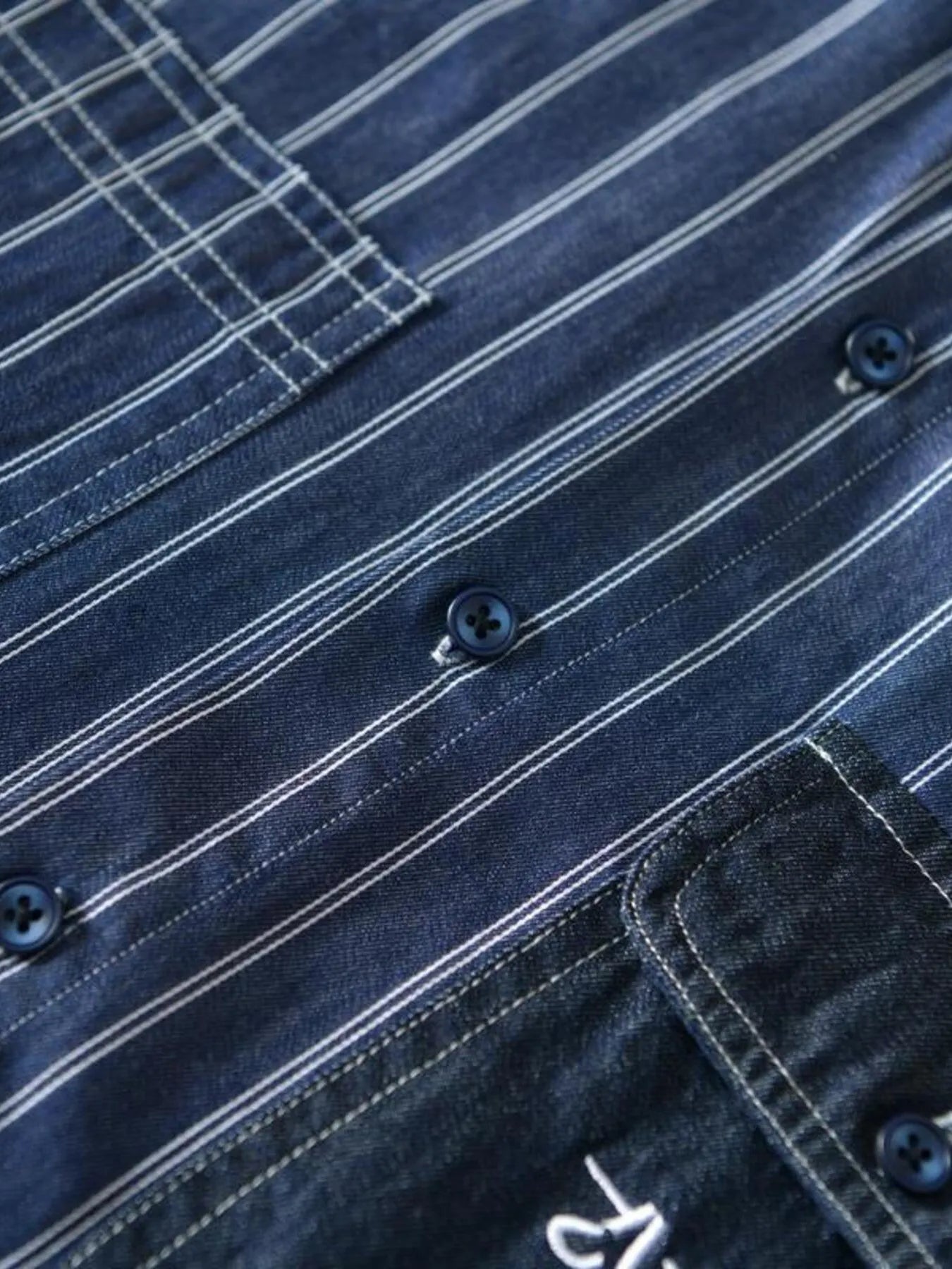 Men's Plus Size Striped Button Up Long Sleeve Shirt