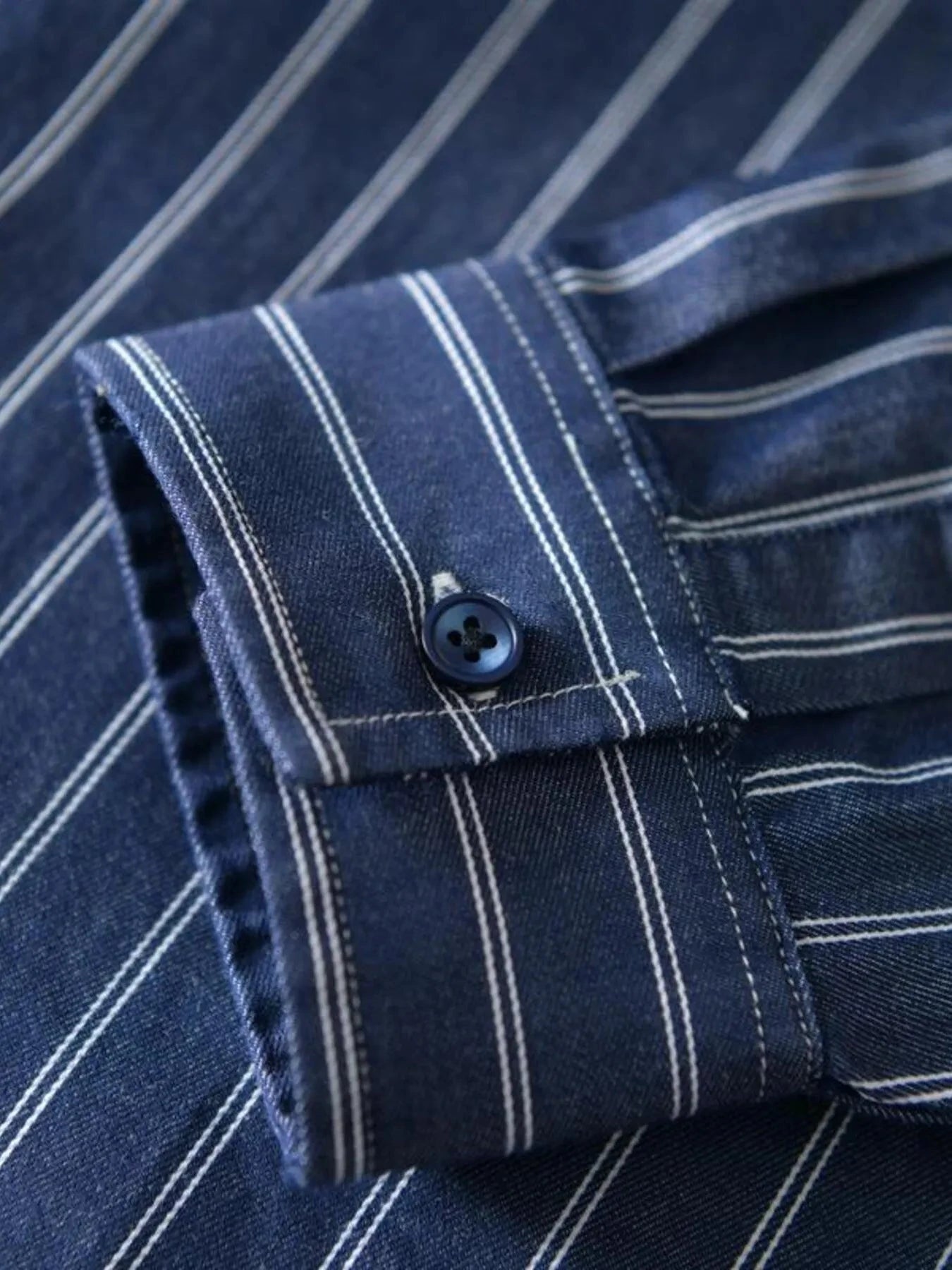 Men's Plus Size Striped Button Up Long Sleeve Shirt