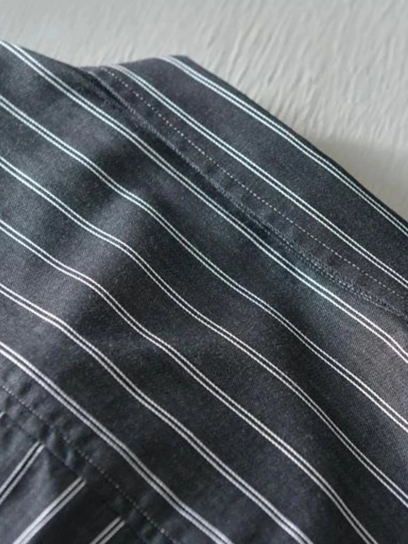 Men's Plus Size Striped Button Up Long Sleeve Shirt