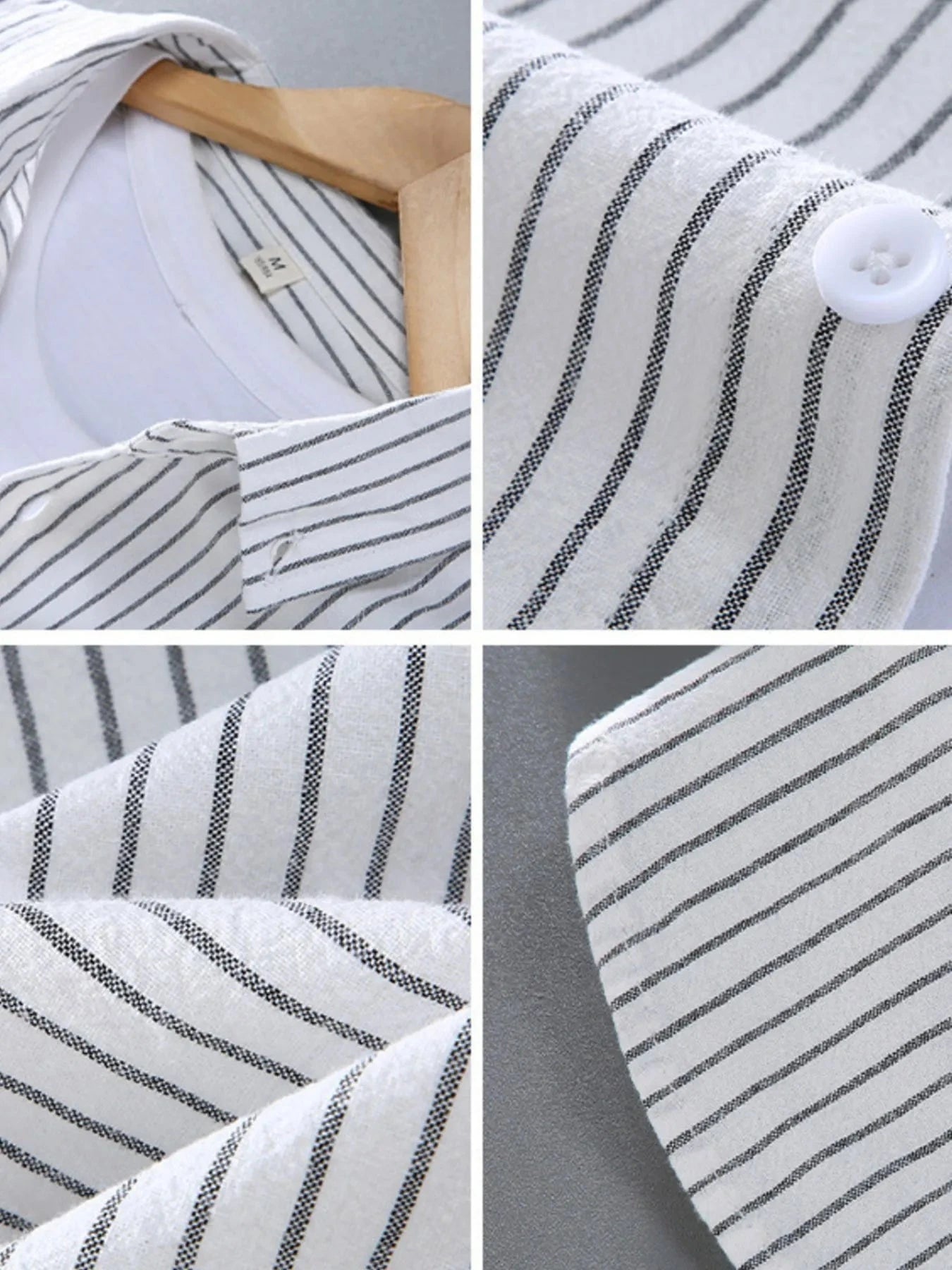 Men's Plus Size Striped Button Up Long Sleeve Shirt