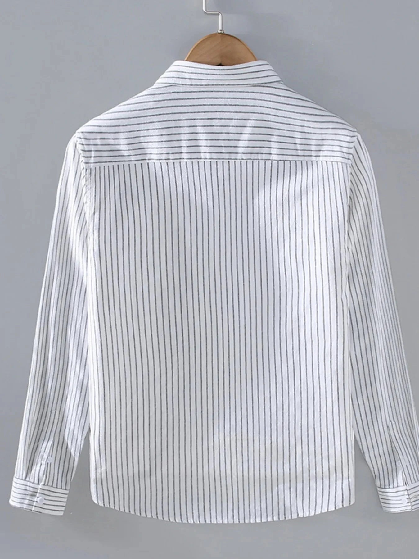 Men's Plus Size Striped Button Up Long Sleeve Shirt