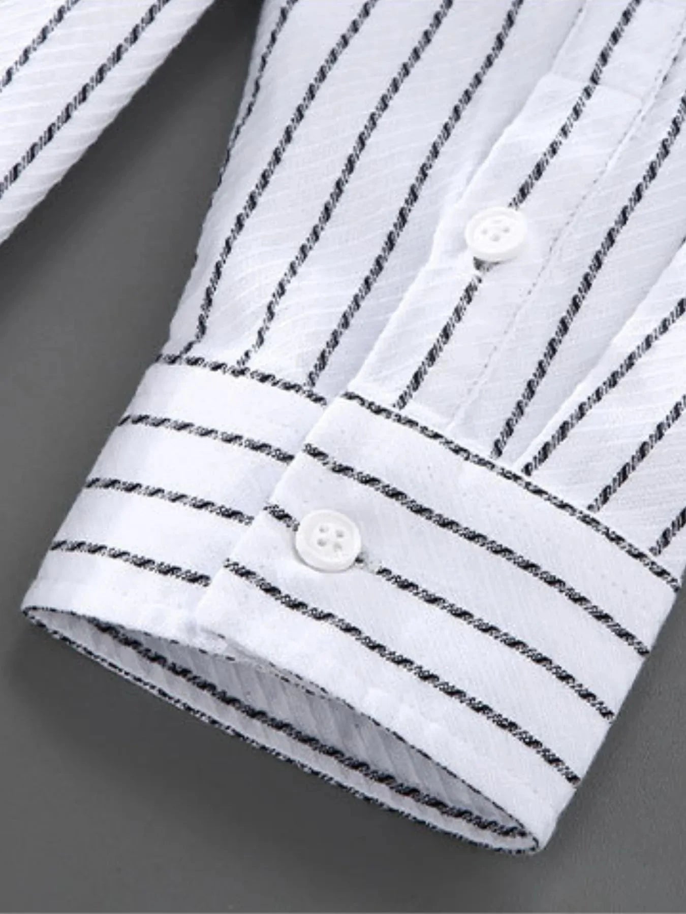 Men's Plus Size Striped Button Up Long Sleeve Shirt