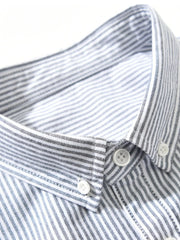 Men's Plus Size Striped Button Up Long Sleeve Shirt