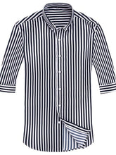 Men's Plus Size Striped Button Up Long Sleeve Shirt
