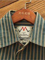 Men's Plus Size Striped Button Up Long Sleeve Shirt