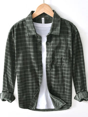 Men's Plus Size Striped Button-Up Shirt