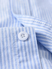 Men's Plus Size Striped Button Up Short Sleeve Shirt