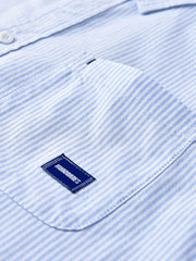 Men's Plus Size Striped Button Up Short Sleeve Shirt