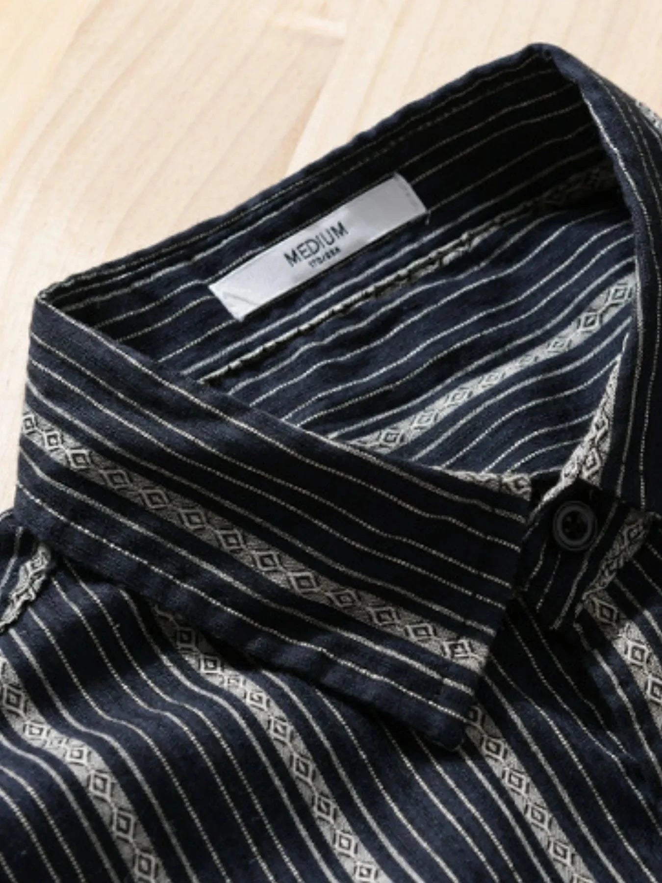 Men's Plus Size Striped Button Up Short Sleeve Shirt