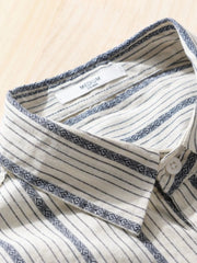 Men's Plus Size Striped Button Up Short Sleeve Shirt