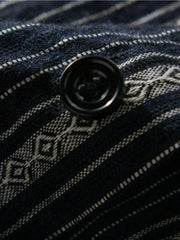 Men's Plus Size Striped Button Up Short Sleeve Shirt