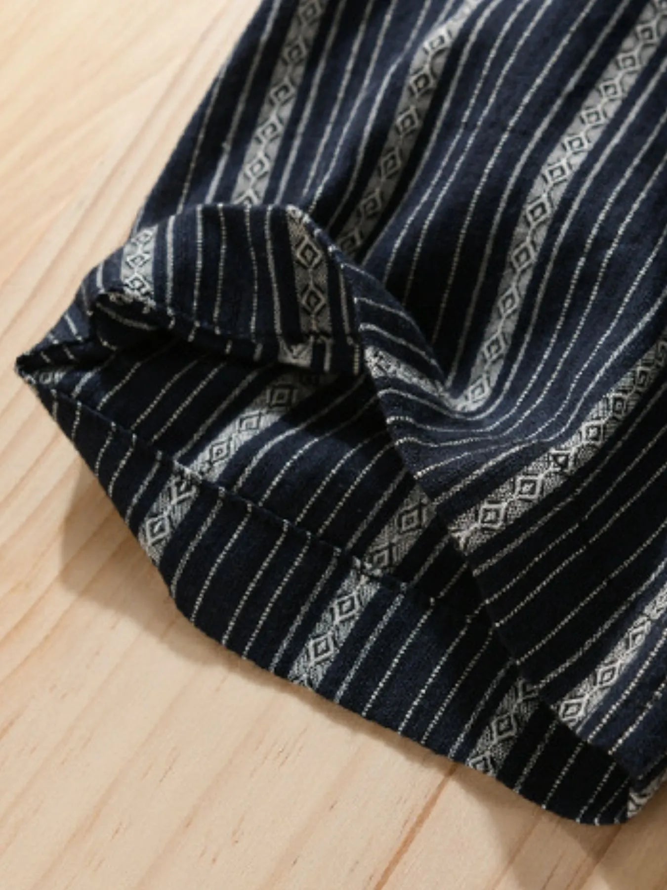 Men's Plus Size Striped Button Up Short Sleeve Shirt