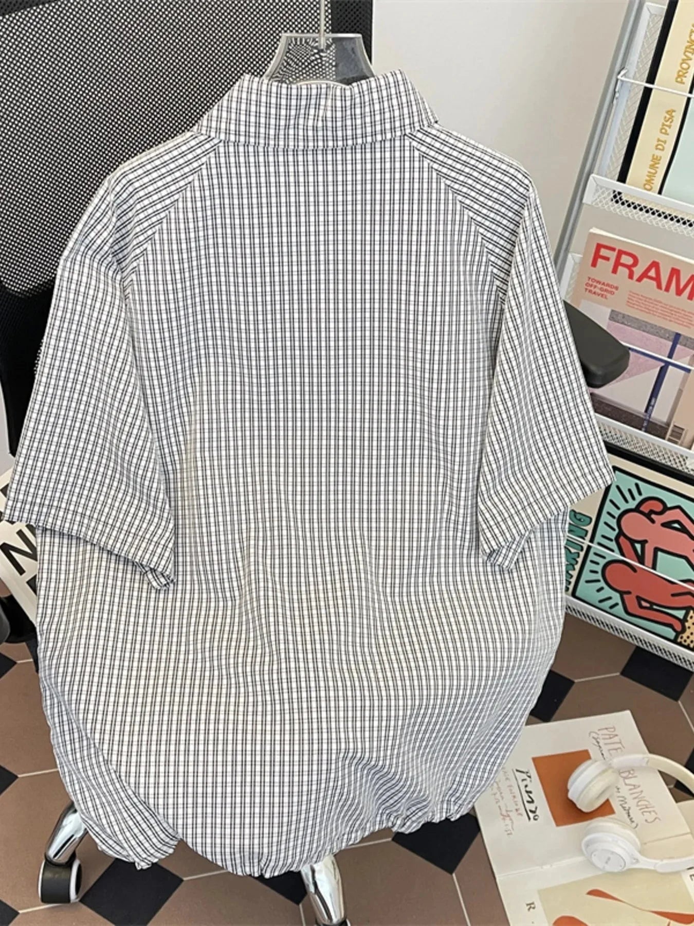 Men's Plus Size Striped Short Sleeve Casual Shirt