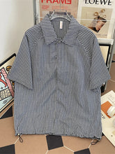 Men's Plus Size Striped Short Sleeve Casual Shirt Blue / M