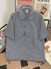 Men's Plus Size Striped Short Sleeve Casual Shirt Blue / M