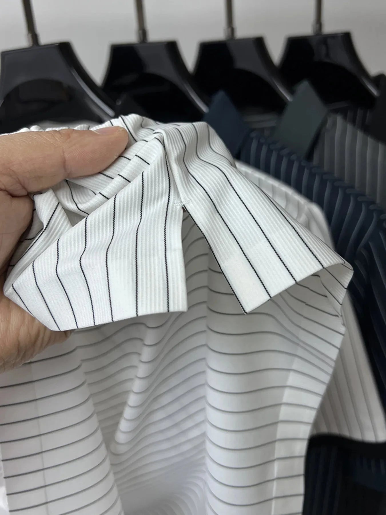 Men's Plus Size Striped Short Sleeve Polo