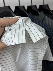 Men's Plus Size Striped Short Sleeve Polo