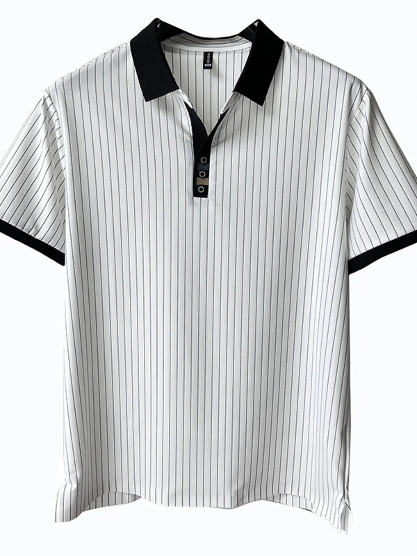 Men's Plus Size Striped Short Sleeve Polo
