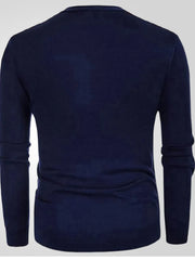 Men's Plus Size Striped V-Neck Button-Up Cardigan