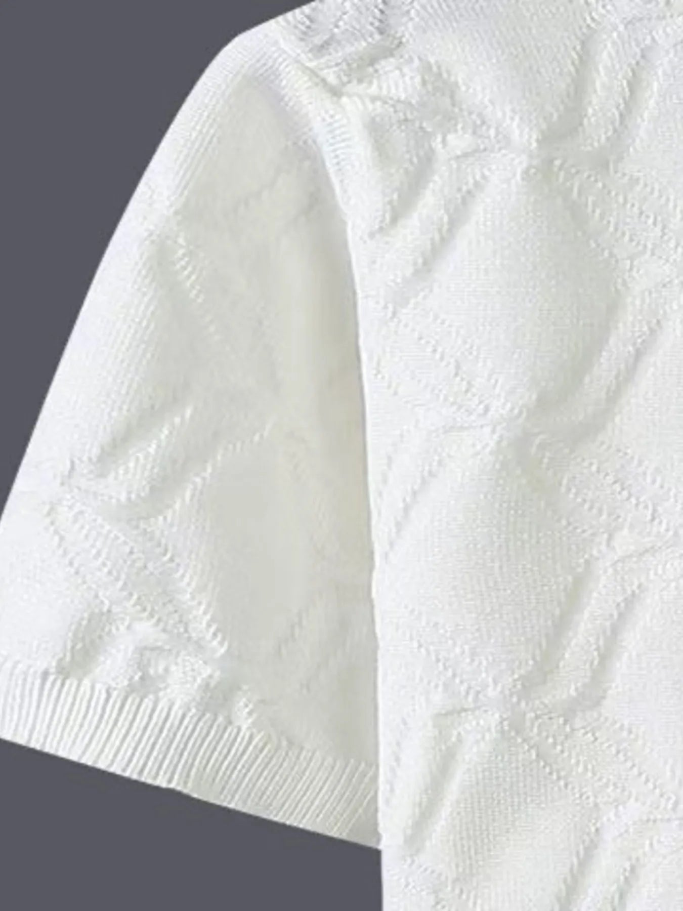 Men's Plus Size Textured Round Neck Short Sleeve Knit Top