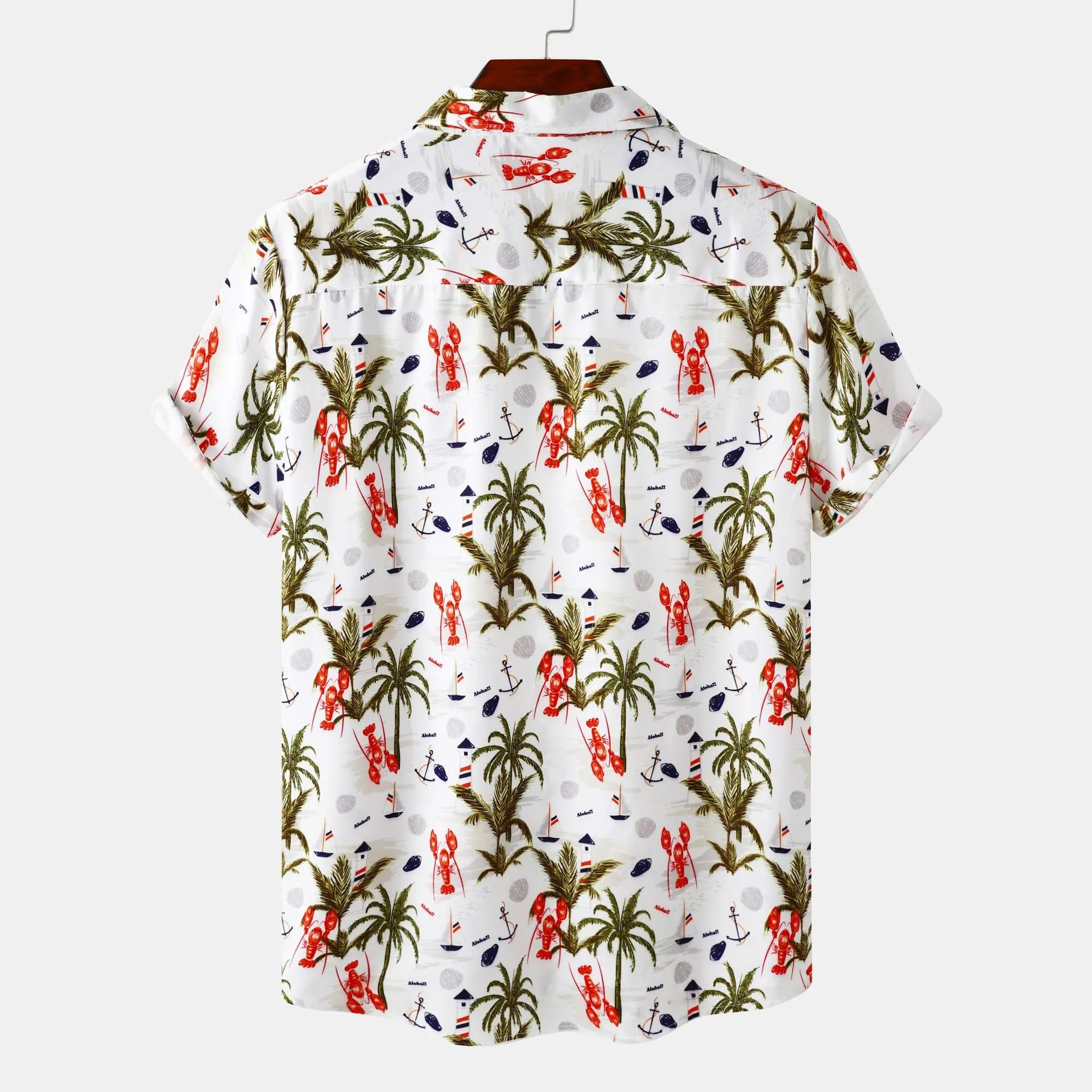 Men's Plus Size Tropical Hawaiian Print Short Sleeve Shirt