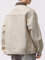 Men's Plus Size Two-Tone Collar Casual Jacket