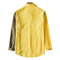 Men's Plus Size Two Tone Long Sleeve Shirt