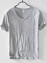 Men's Plus Size V-Neck Short Sleeve T-Shirt Light Gray / M
