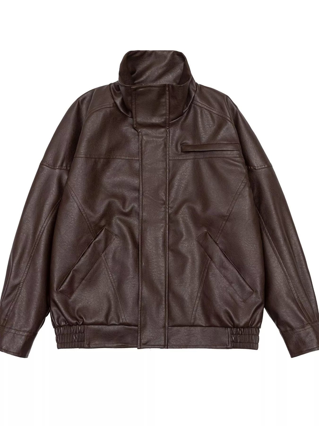 Men's Plus Size Vintage Style Leather Jacket