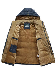 Men's Plus Size Warm Hooded Zip Up Winter Coat