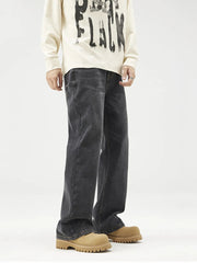 Men's Plus Size Wash Wide Leg Relaxed Fit Jeans