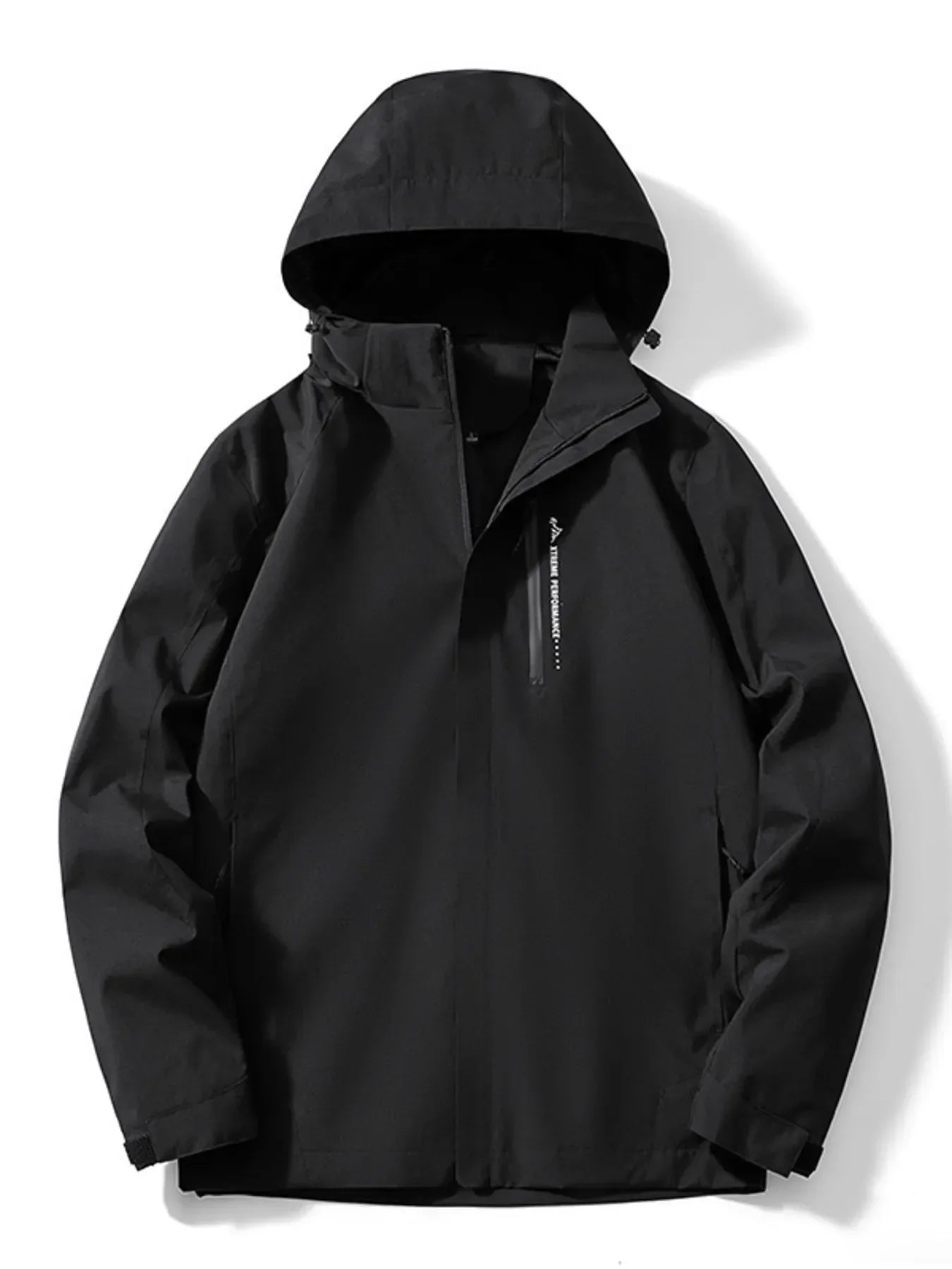 Men's Plus Size Waterproof Hooded Outdoor Jacket Black / L