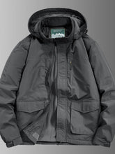 Men's Plus Size Waterproof Hooded Outdoor Jacket Gray / M