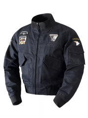 Men's Plus Size Zip Up Bomber Jacket Black / M