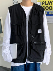 Men's Plus Size Zip Up Cargo Vest