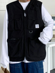 Men's Plus Size Zip Up Cargo Vest