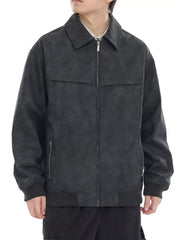 Men's Plus Size Zip Up Drop Shoulder Jacket